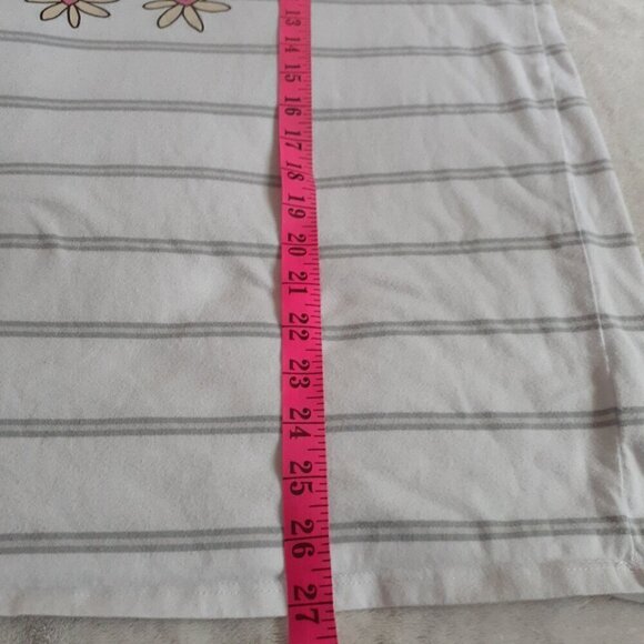 JV by Jac Vanek Women's Size Large White Gray Stripe Be A Good Human T-Shirt - Picture 8 of 9